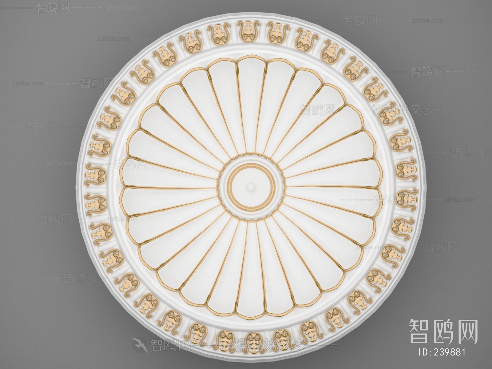 European Style Plaster Carved Top Plate