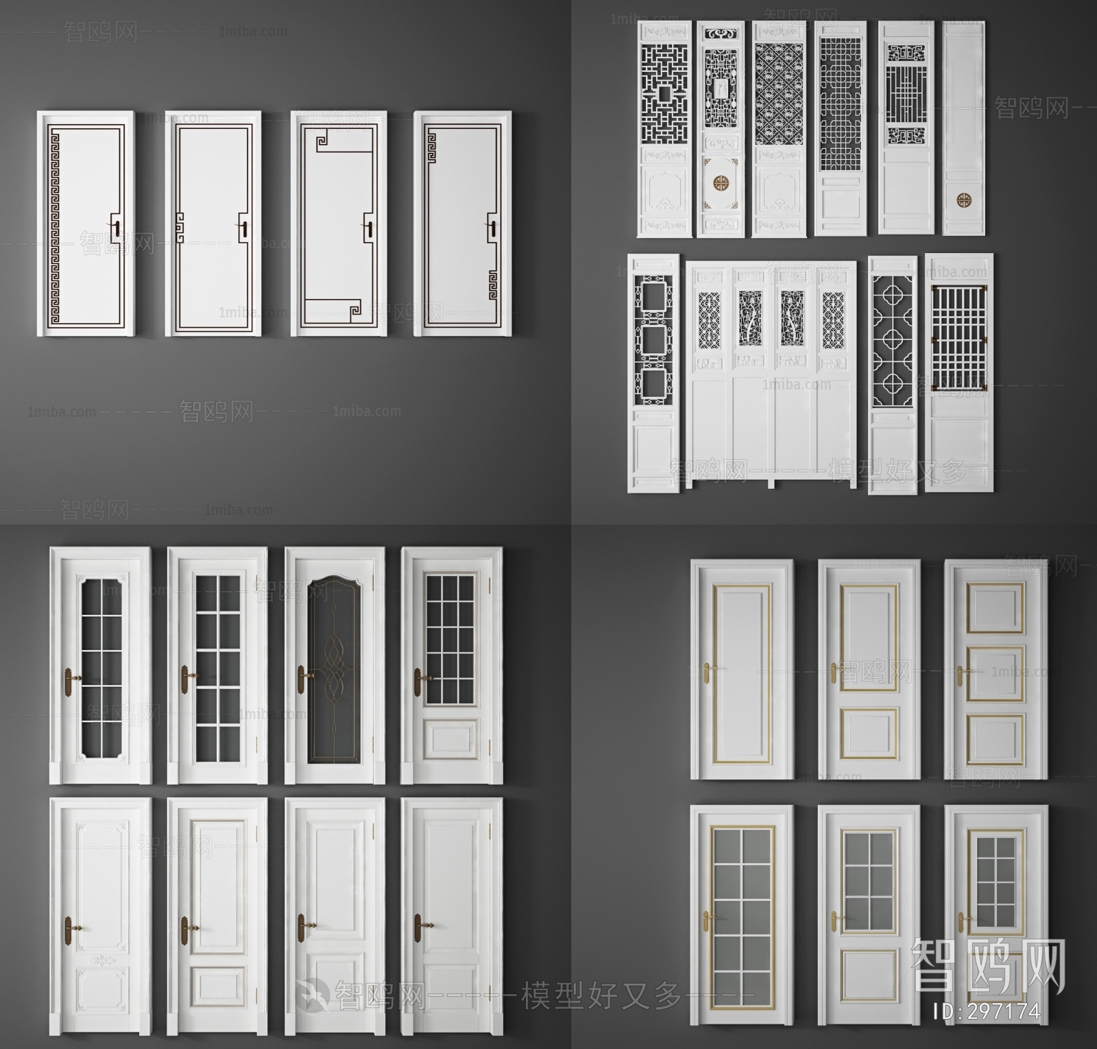 New Chinese Style Simple European Style Single Door