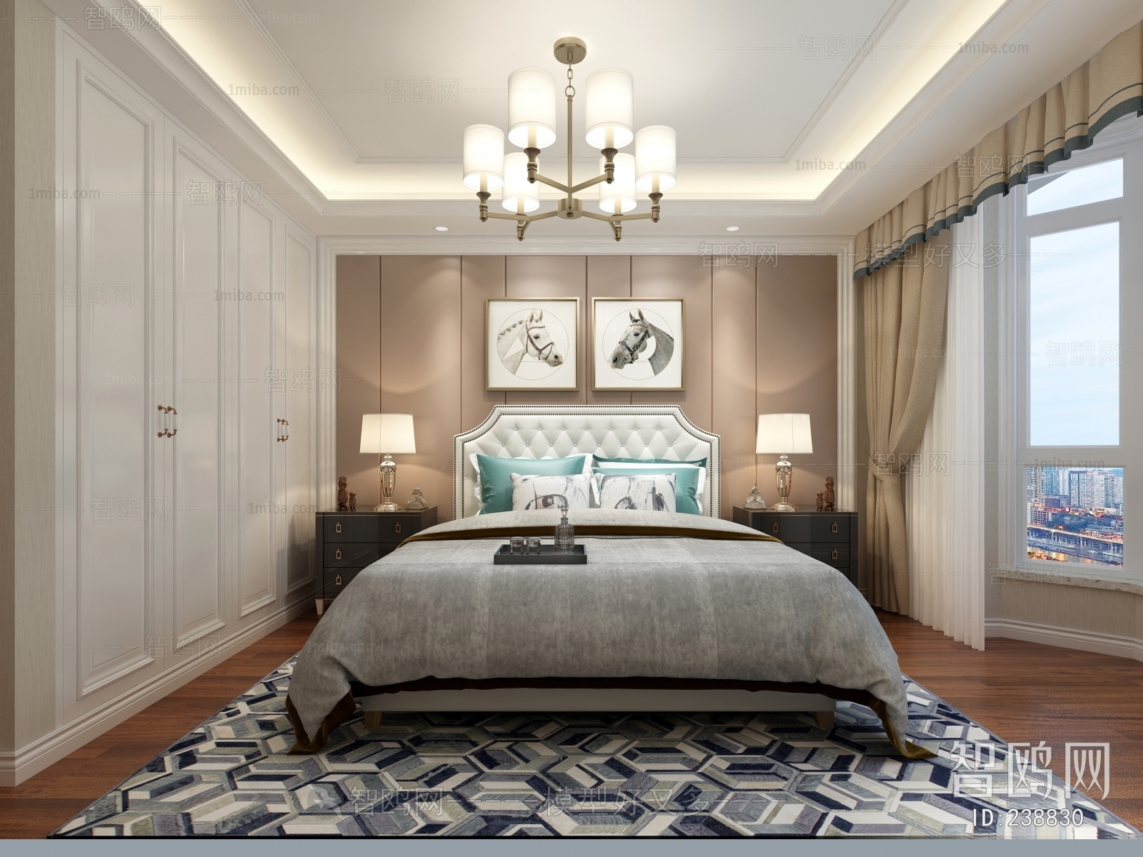 Simple European Style Bedroom