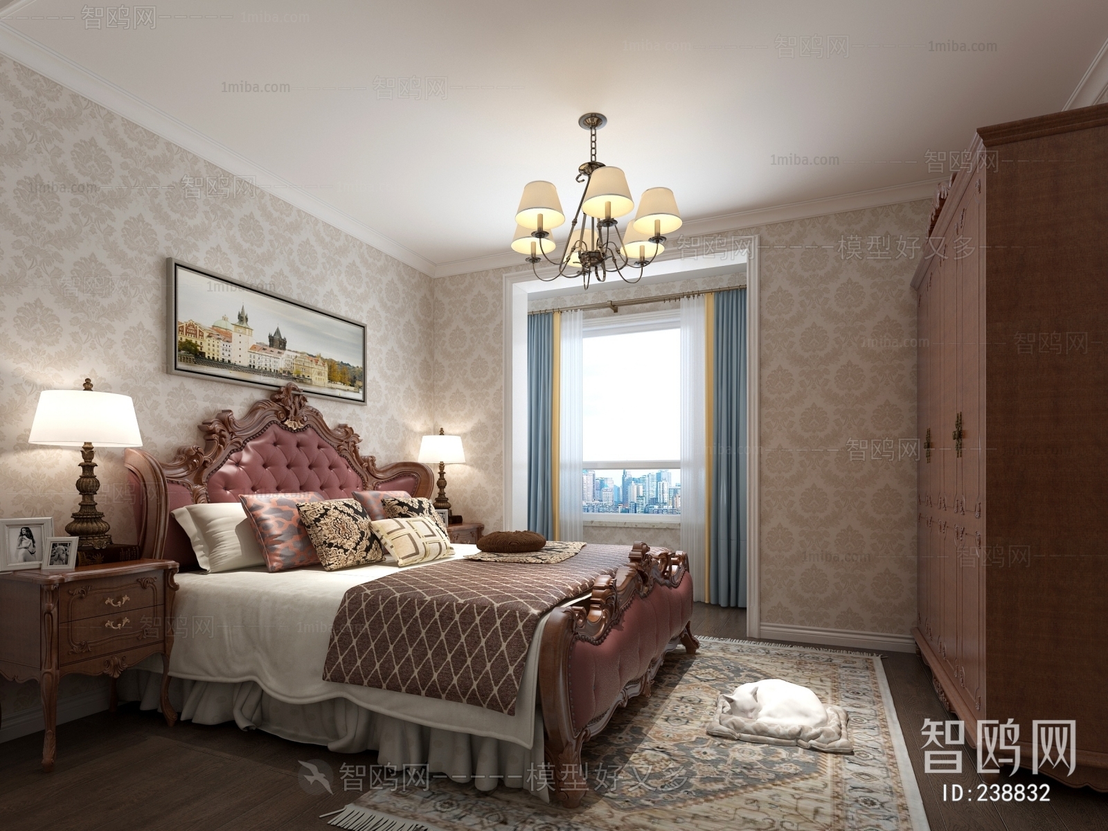 Simple European Style Bedroom