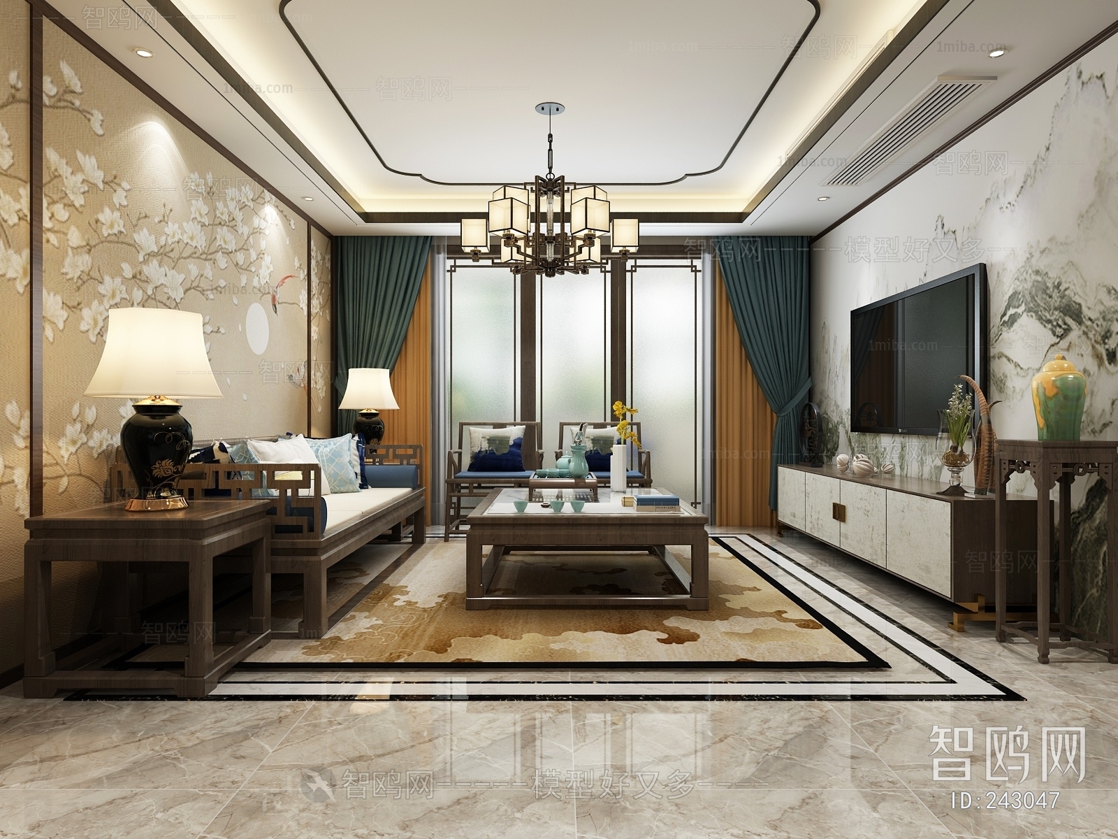 New Chinese Style A Living Room