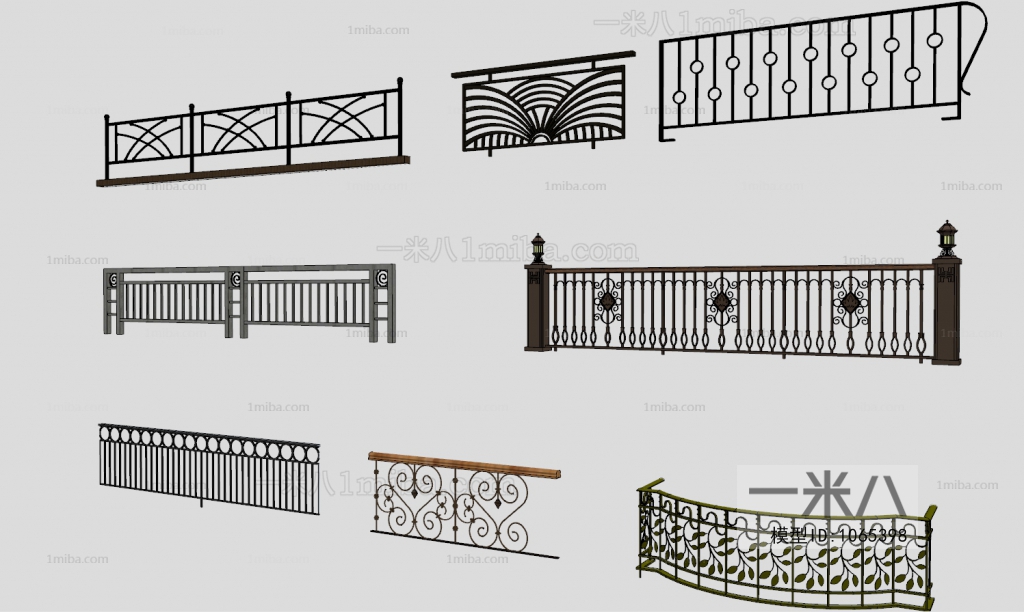 现代铁艺栏杆组合