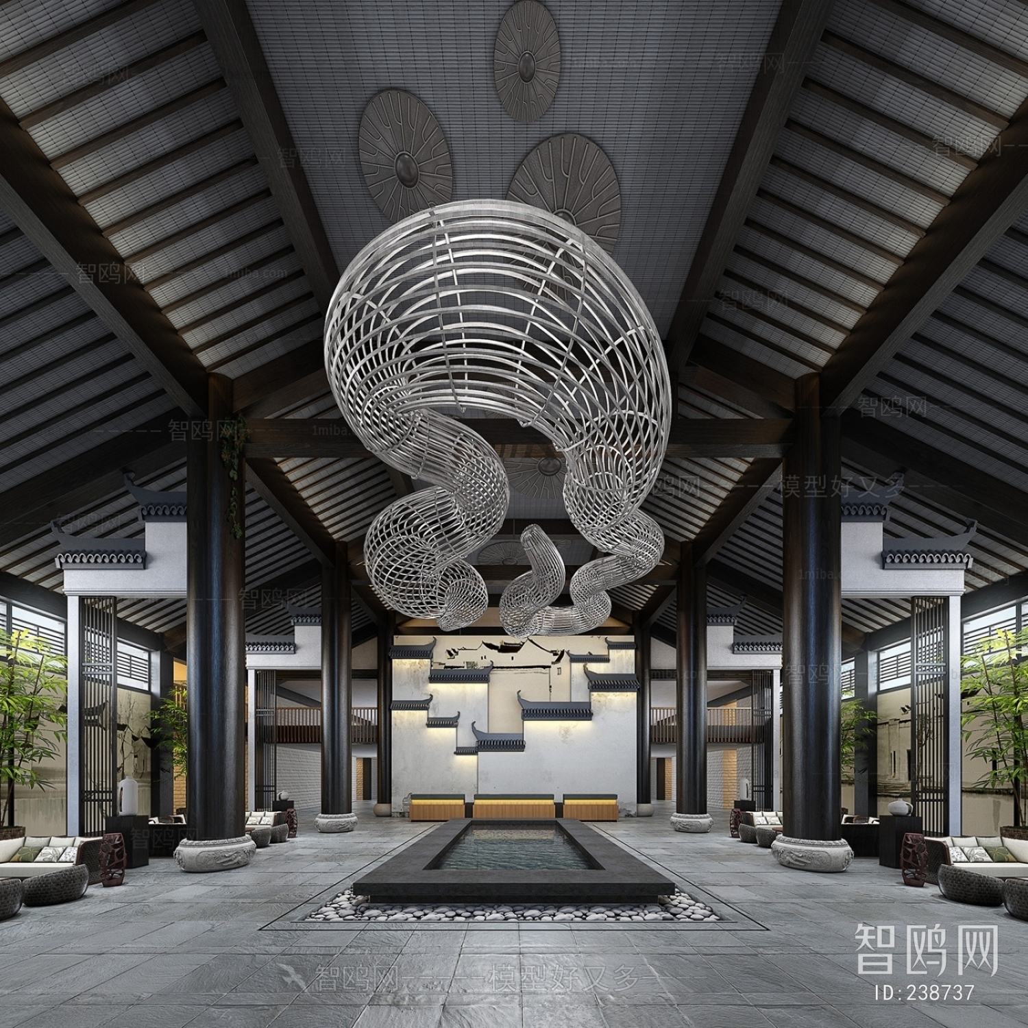 New Chinese Style Lobby Hall