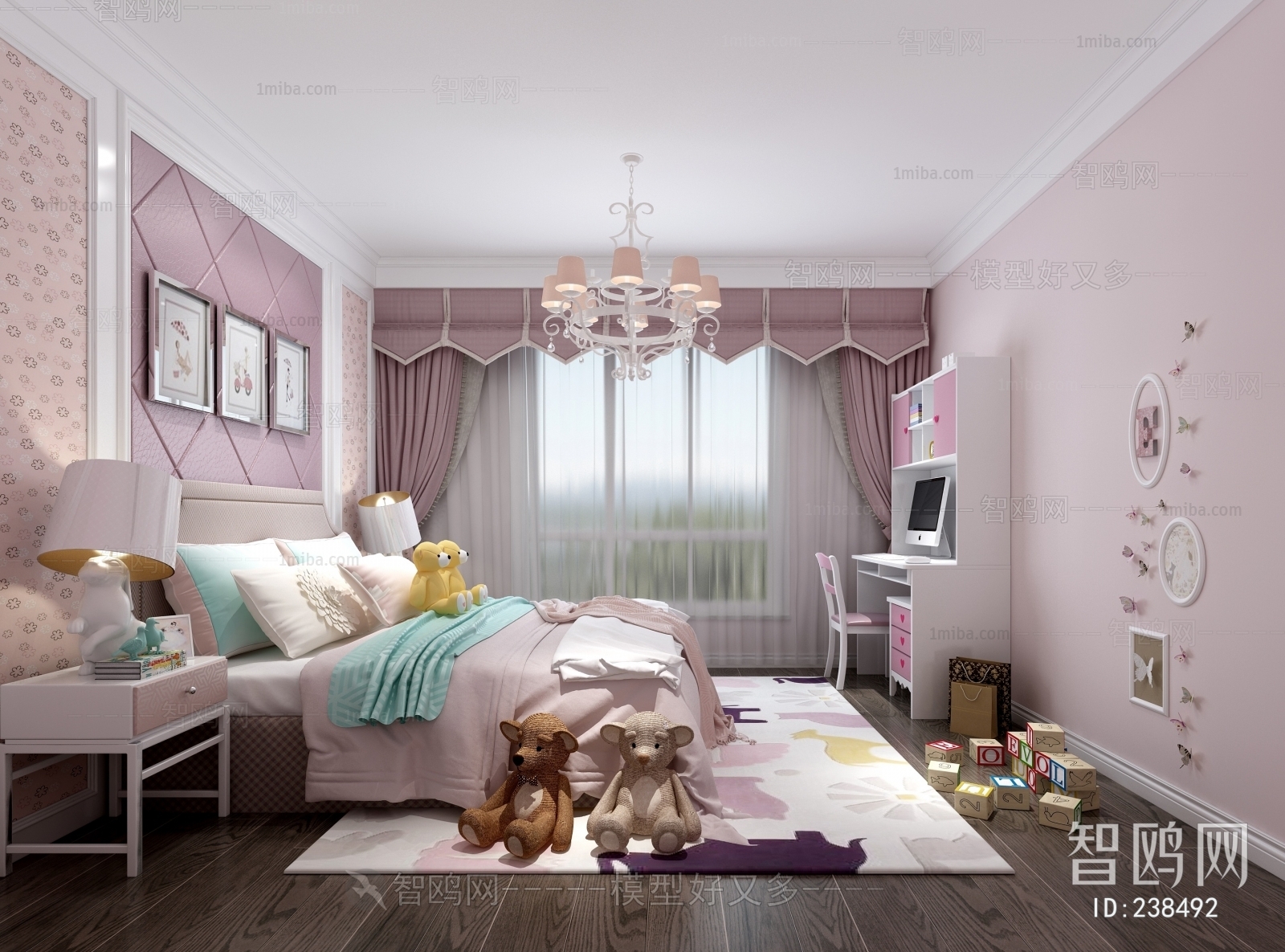 Simple European Style Girl's Room Daughter's Room