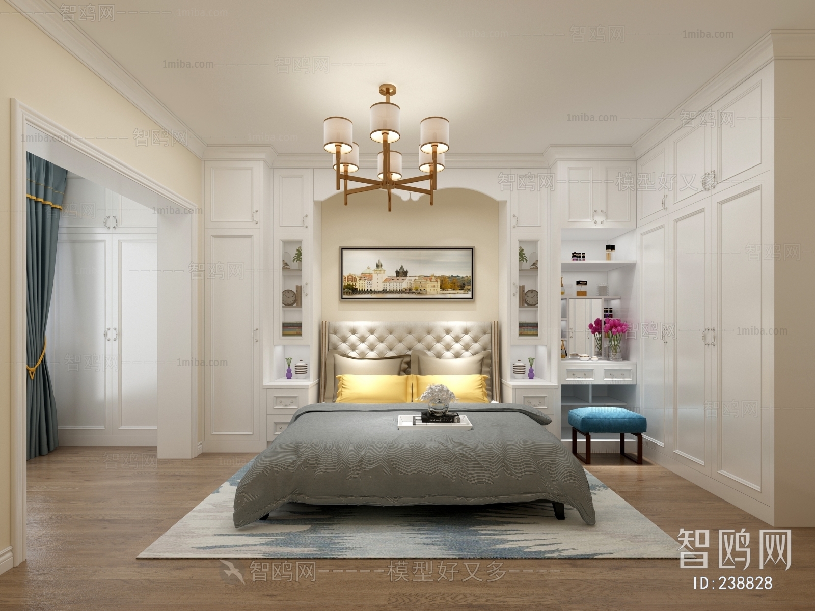 Simple European Style Bedroom