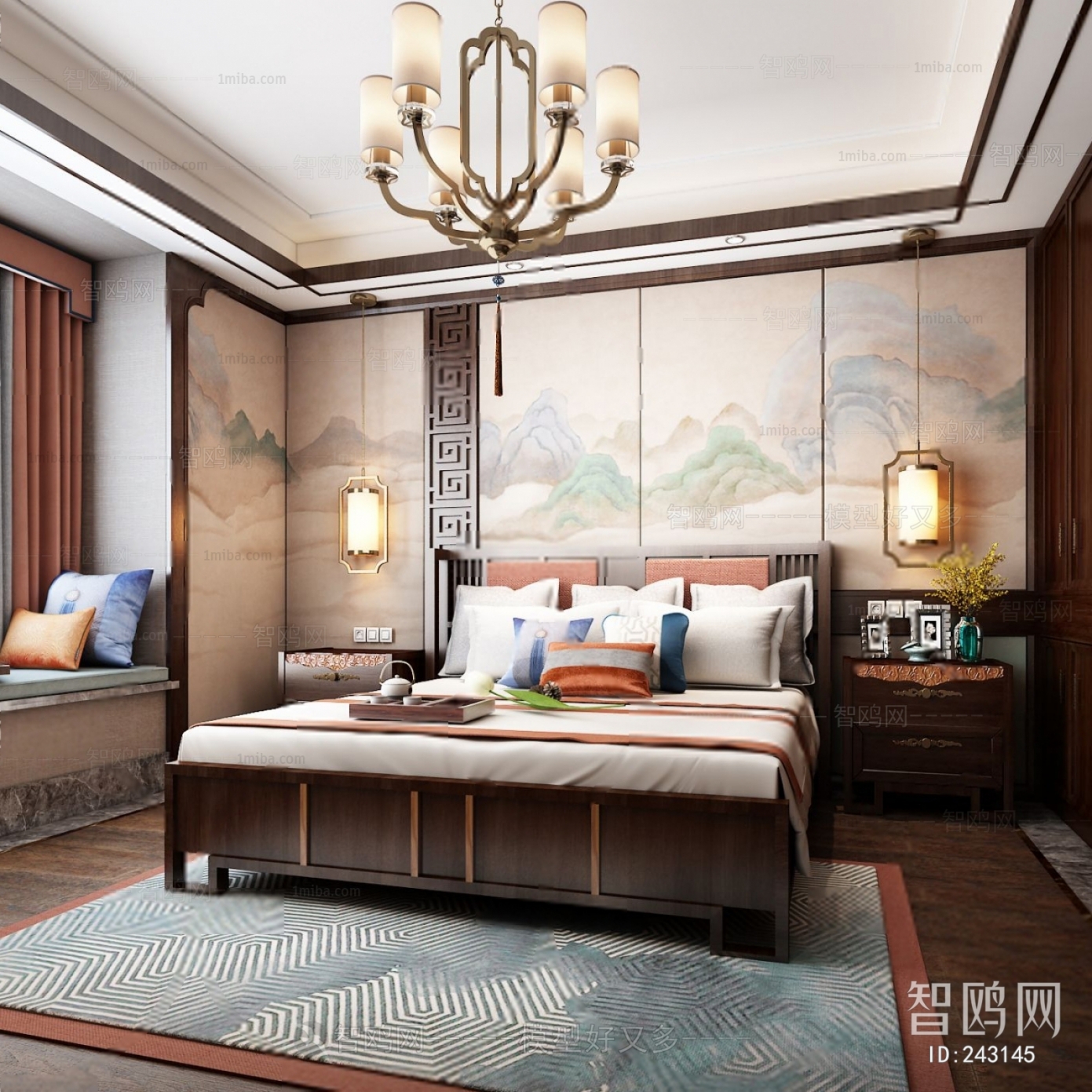 New Chinese Style Bedroom