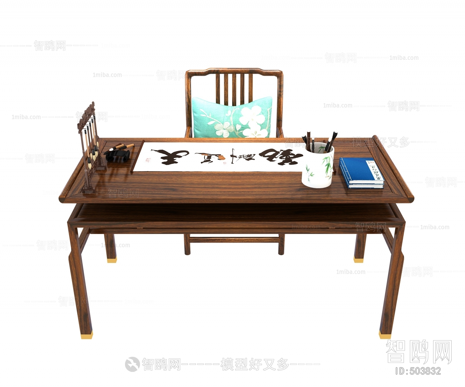 New Chinese Style Computer Desk And Chair