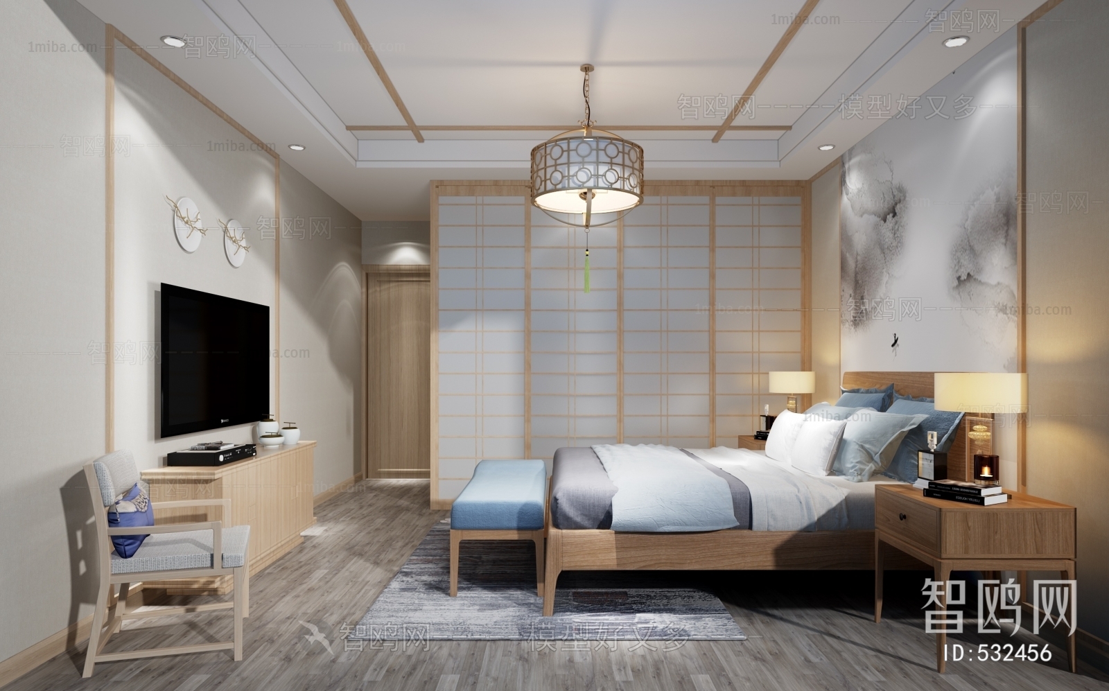 New Chinese Style Bedroom