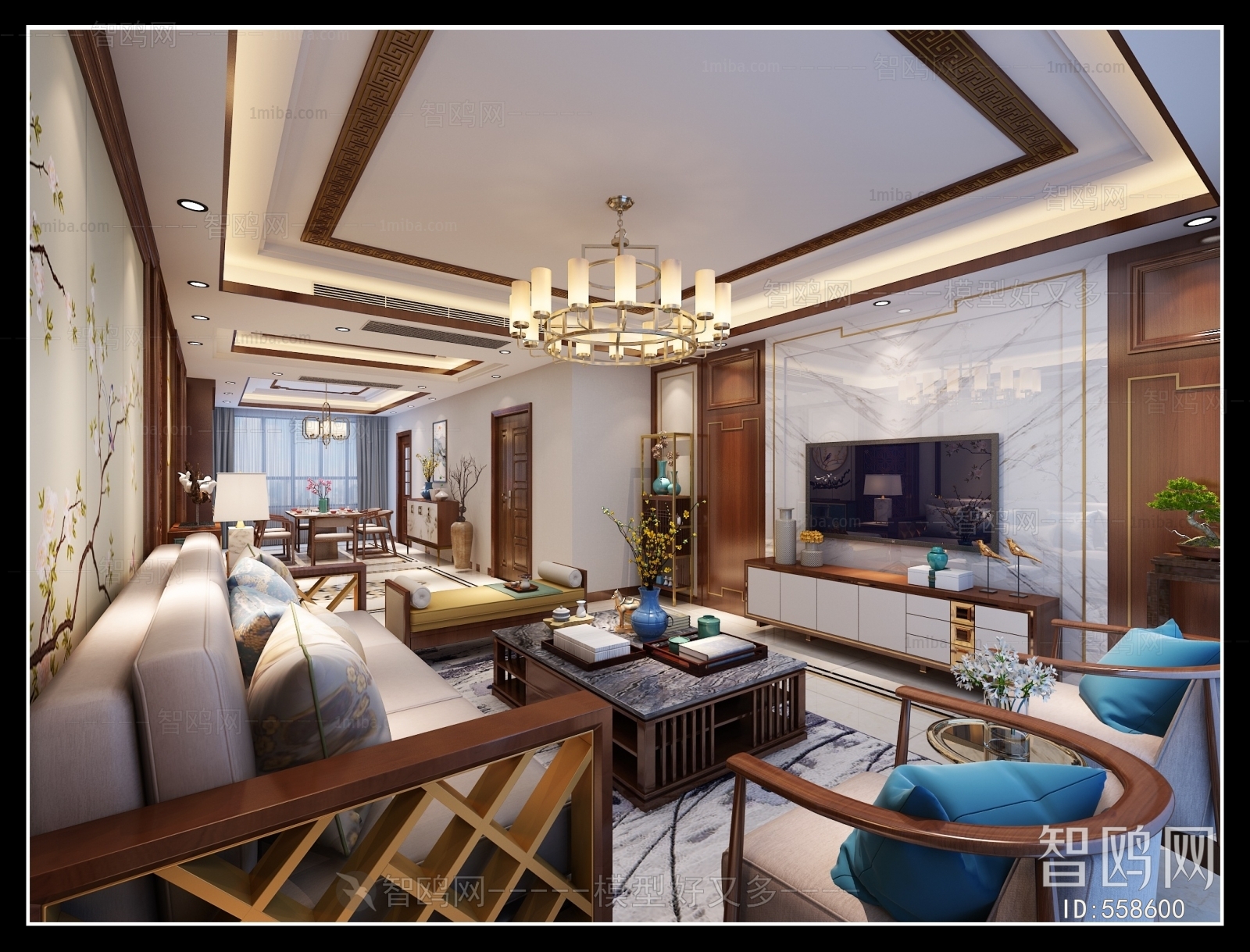 New Chinese Style A Living Room