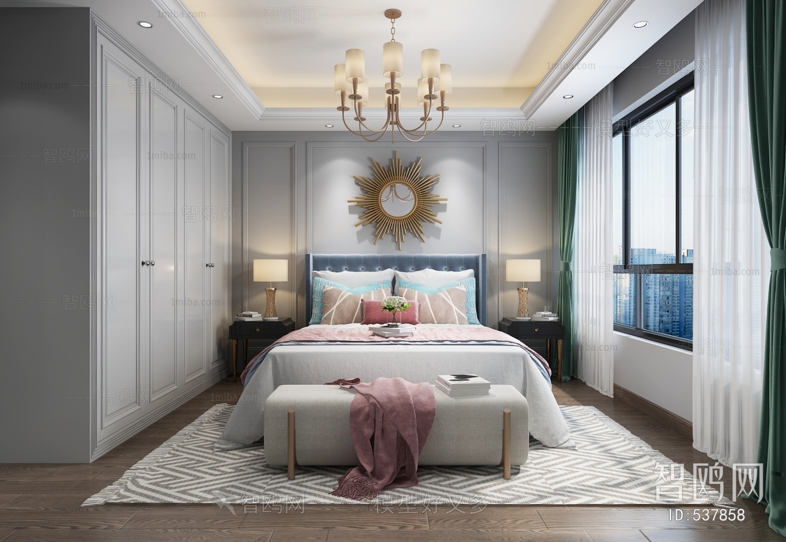 Simple European Style Bedroom