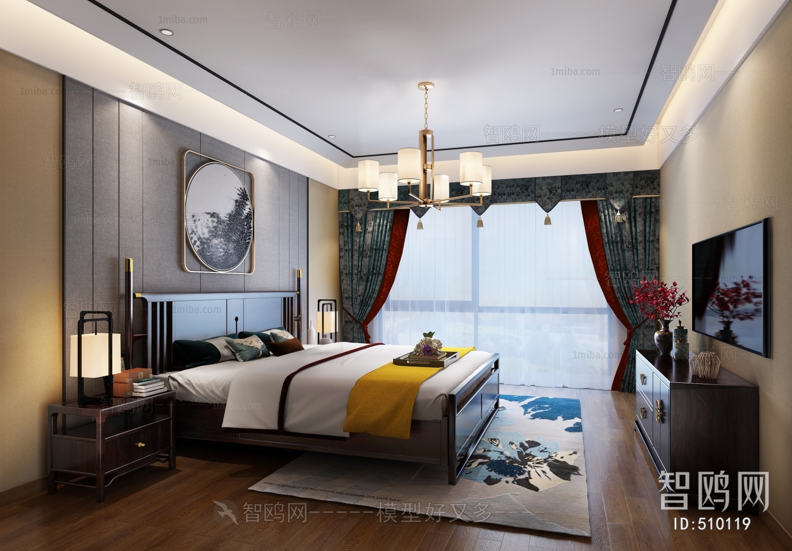 New Chinese Style Bedroom