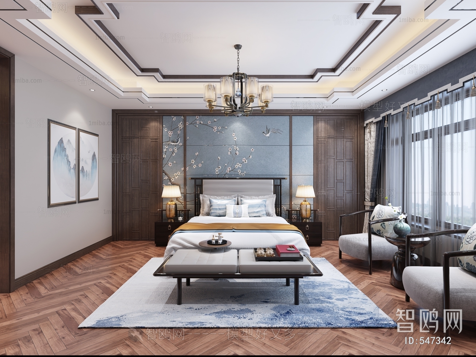 New Chinese Style Bedroom