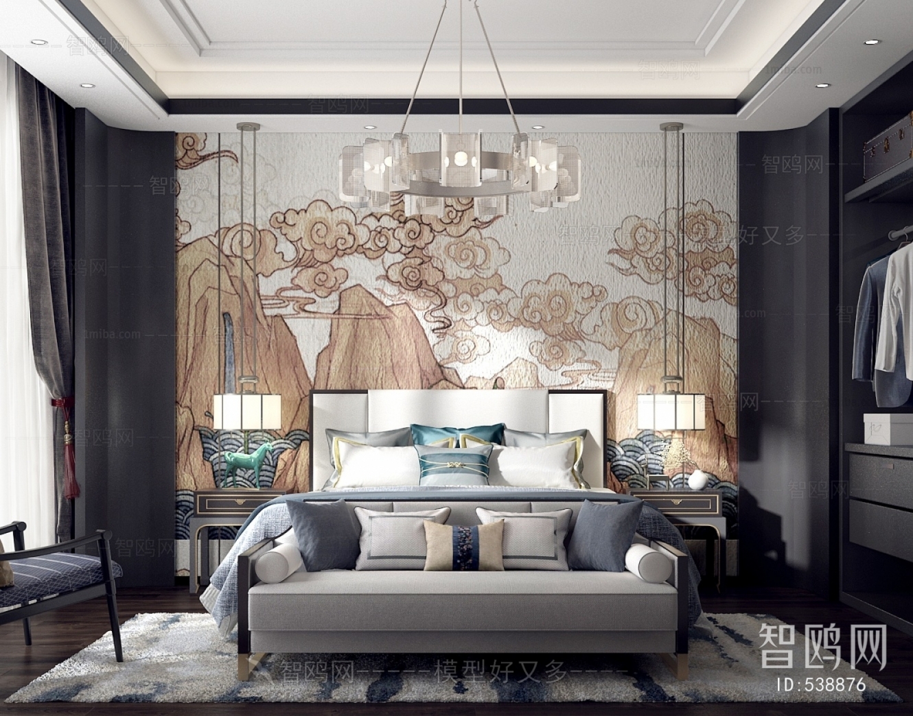 New Chinese Style Bedroom