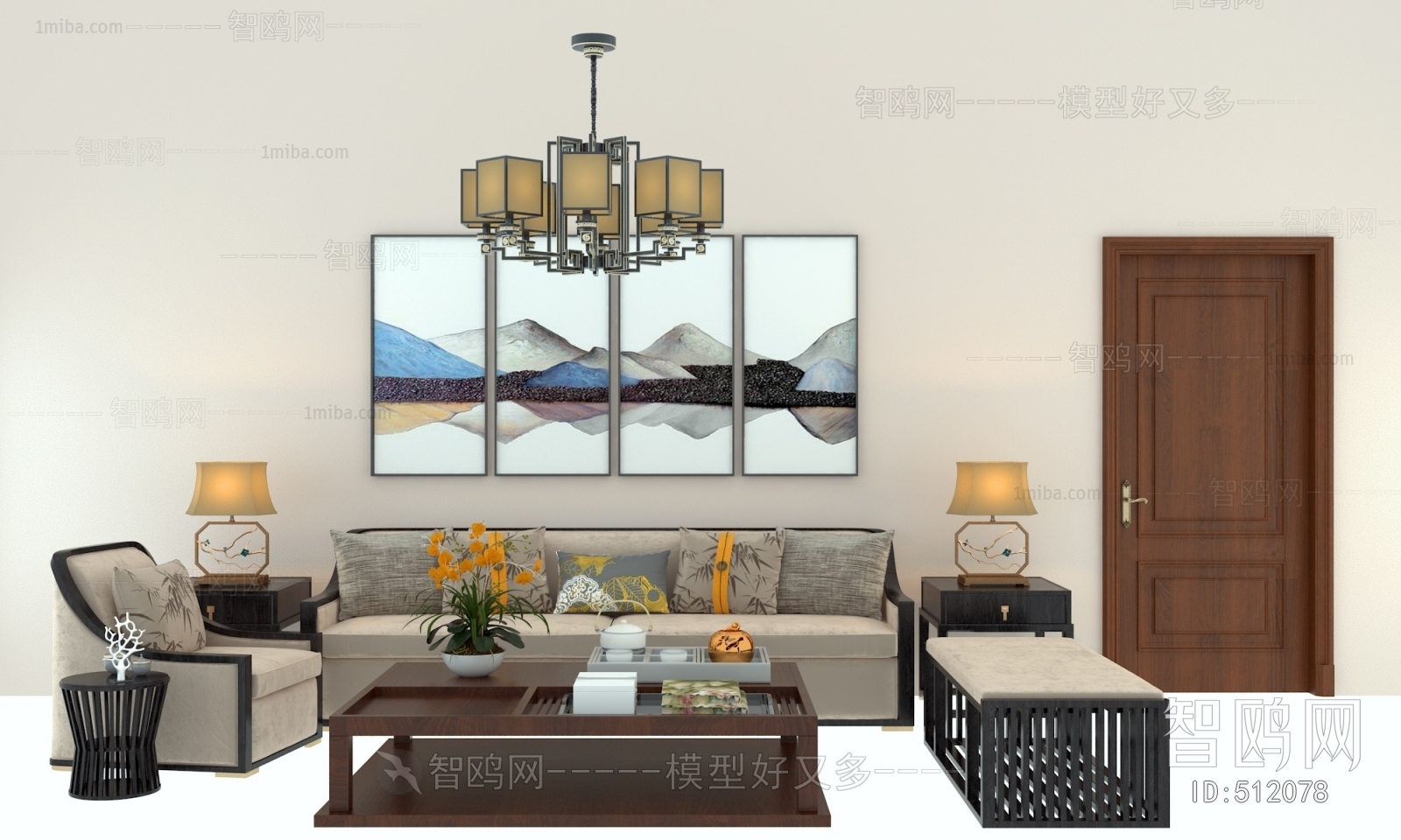 New Chinese Style Sofa Combination