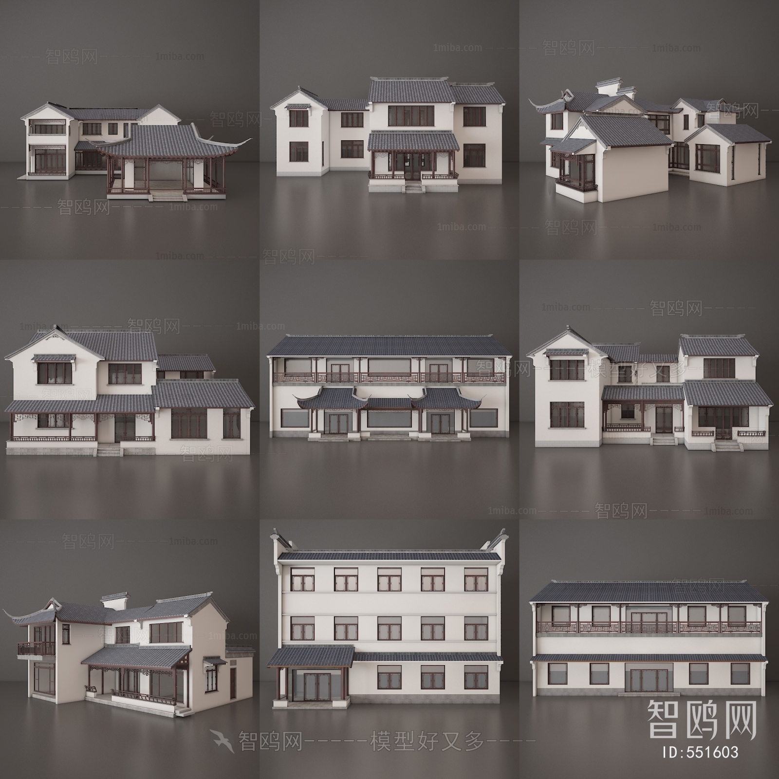 New Chinese Style Ancient Architectural Buildings