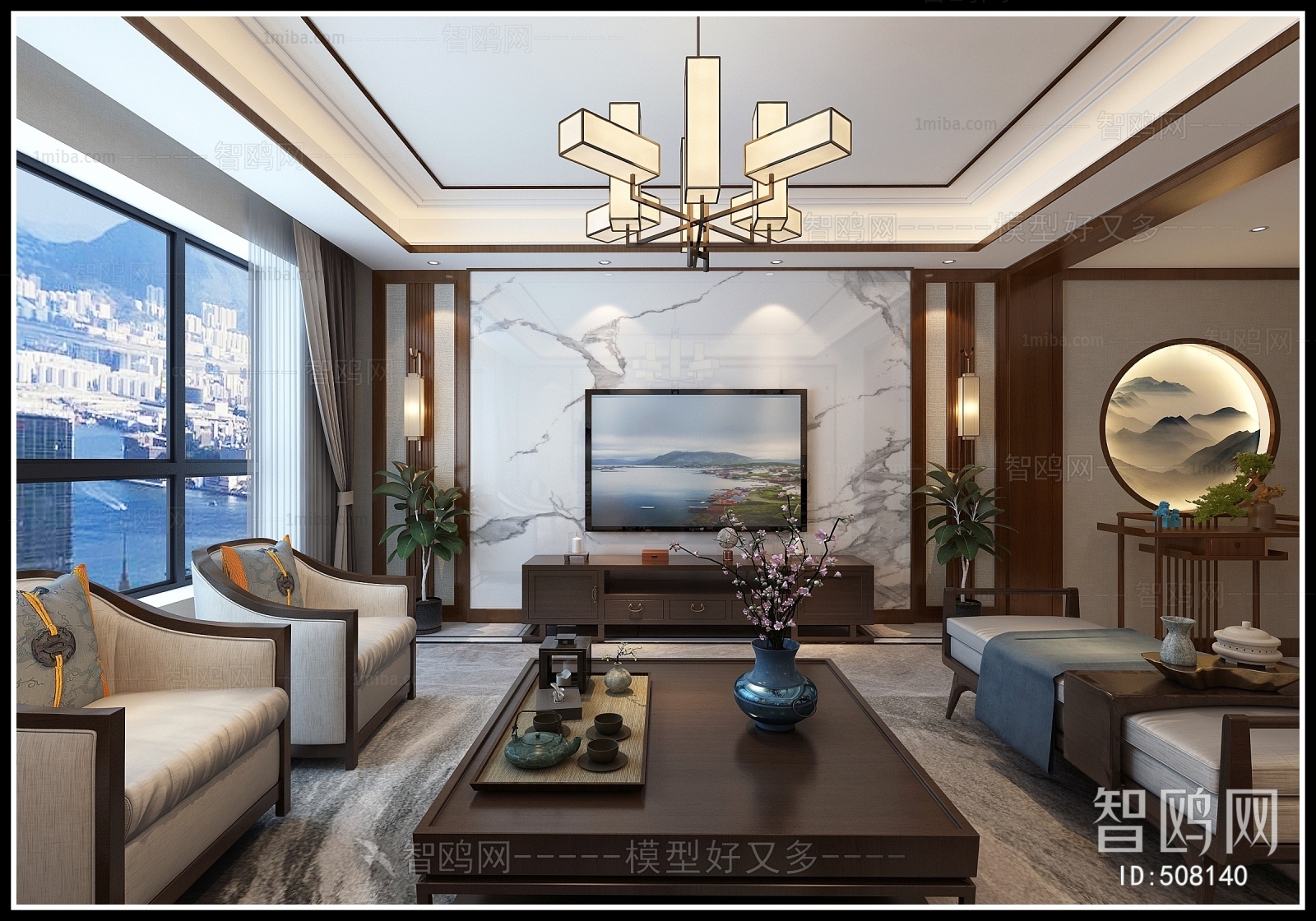 New Chinese Style A Living Room