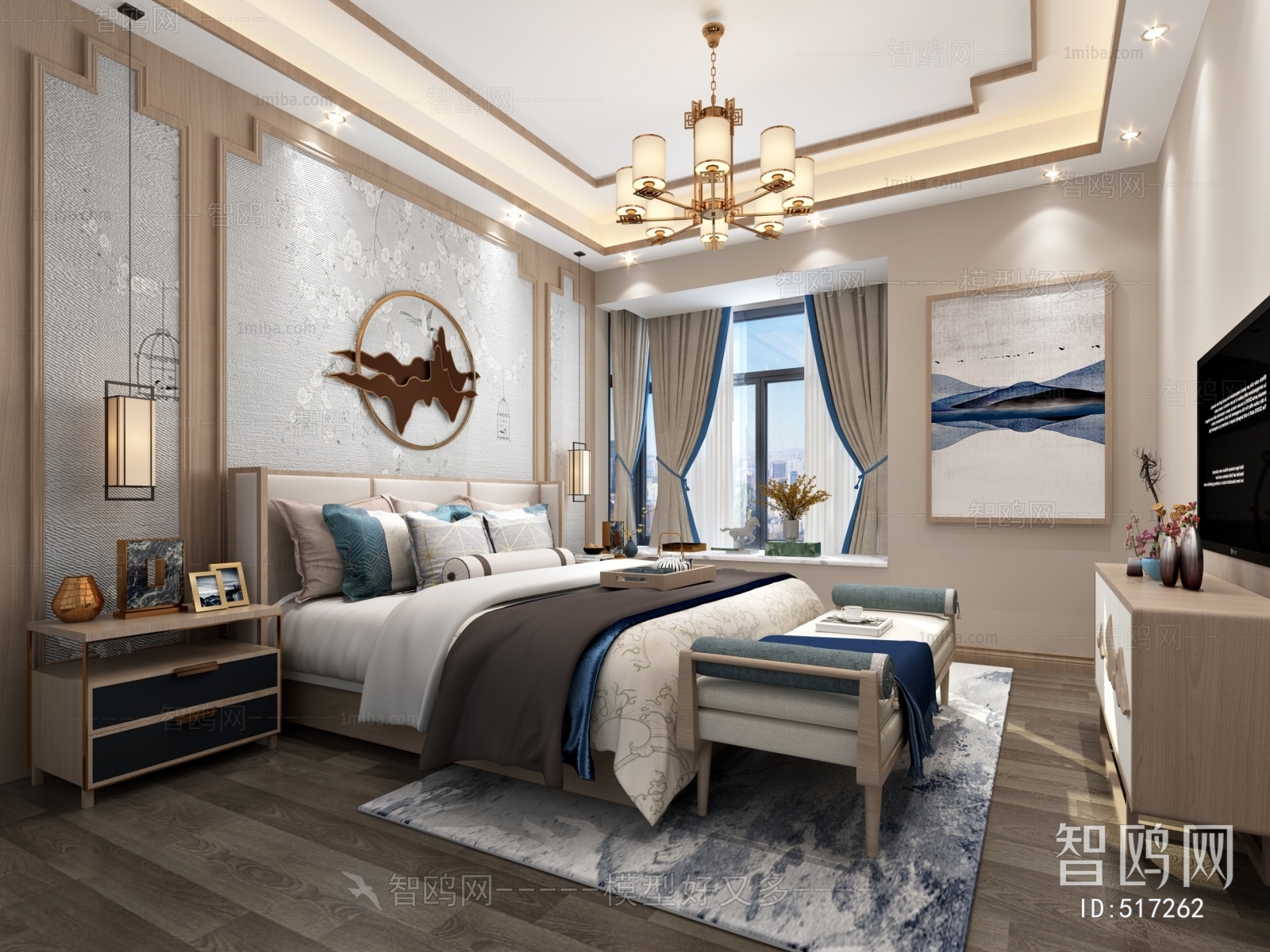 New Chinese Style Bedroom