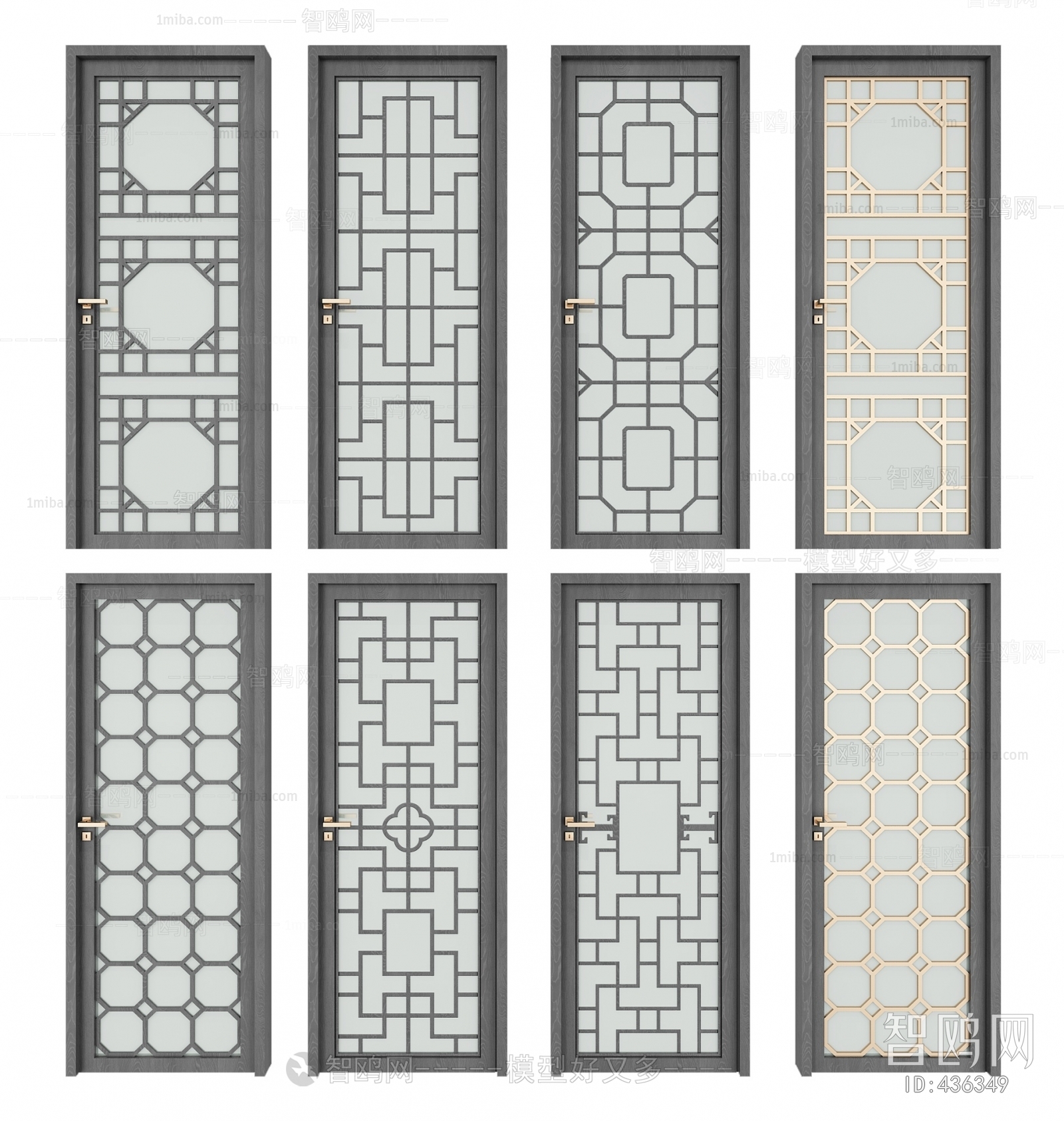 New Chinese Style Solid Wood Door