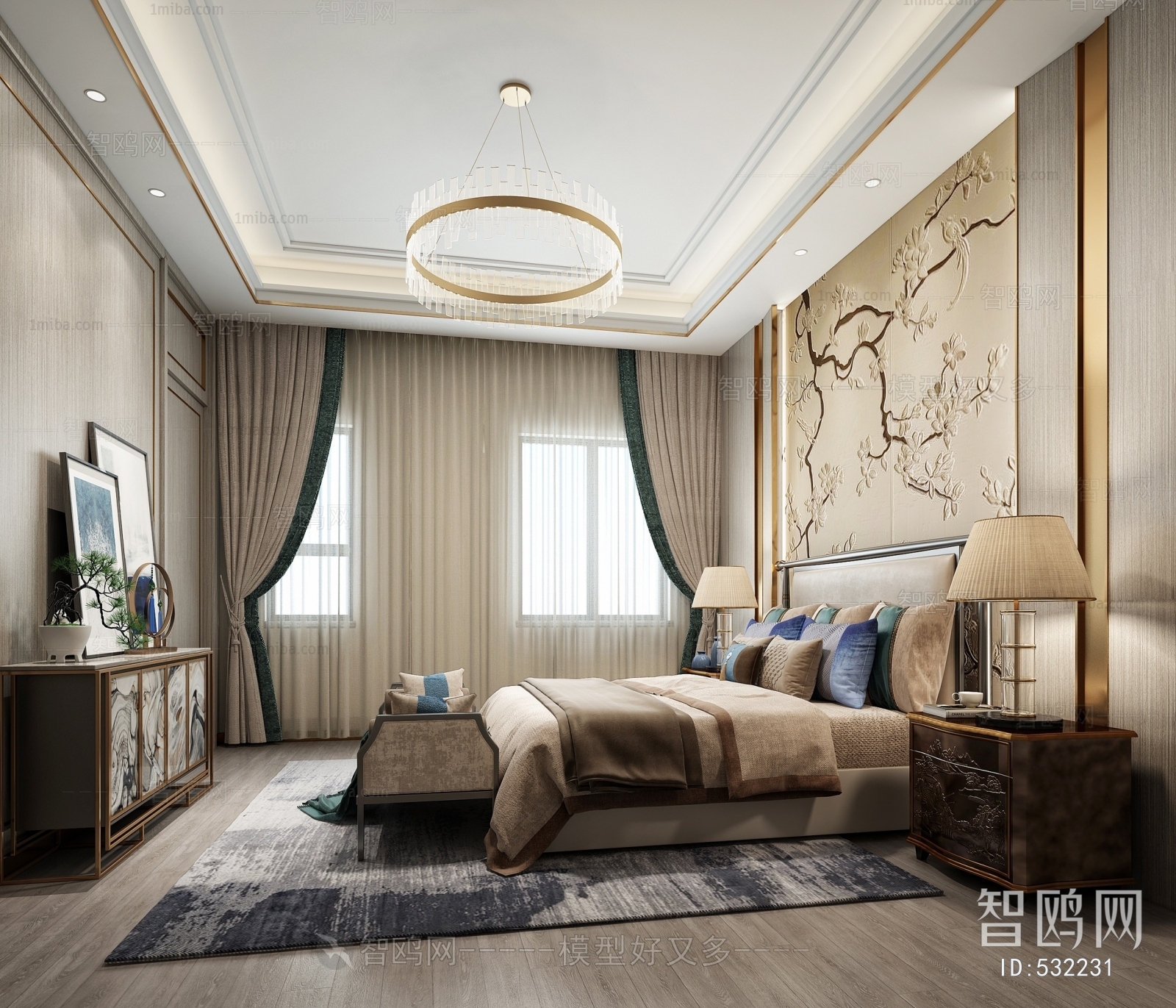 New Chinese Style Bedroom