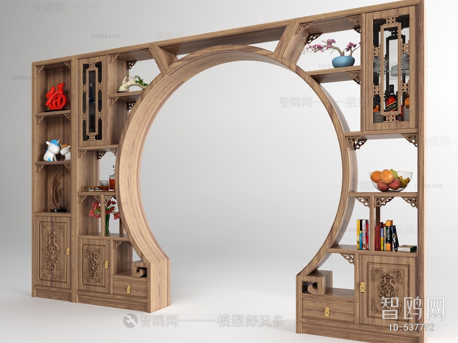 新中式装饰柜架
