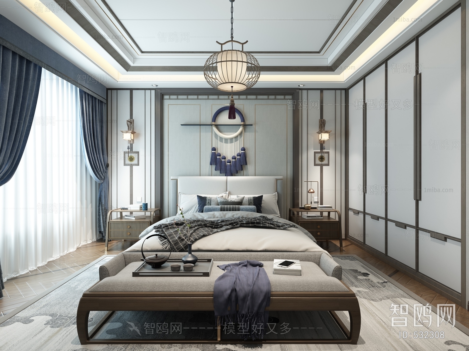 New Chinese Style Bedroom