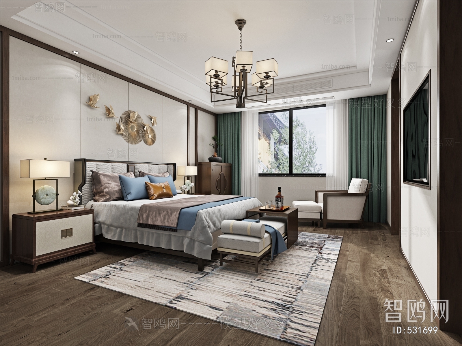 New Chinese Style Bedroom