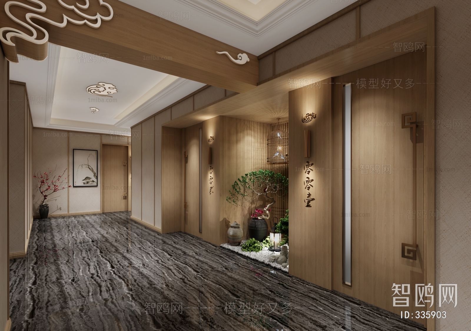 New Chinese Style Corridor Elevator Hall