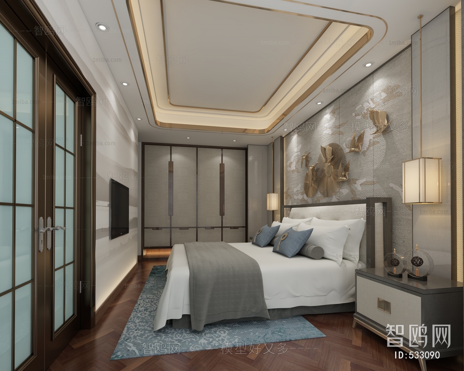 New Chinese Style Bedroom