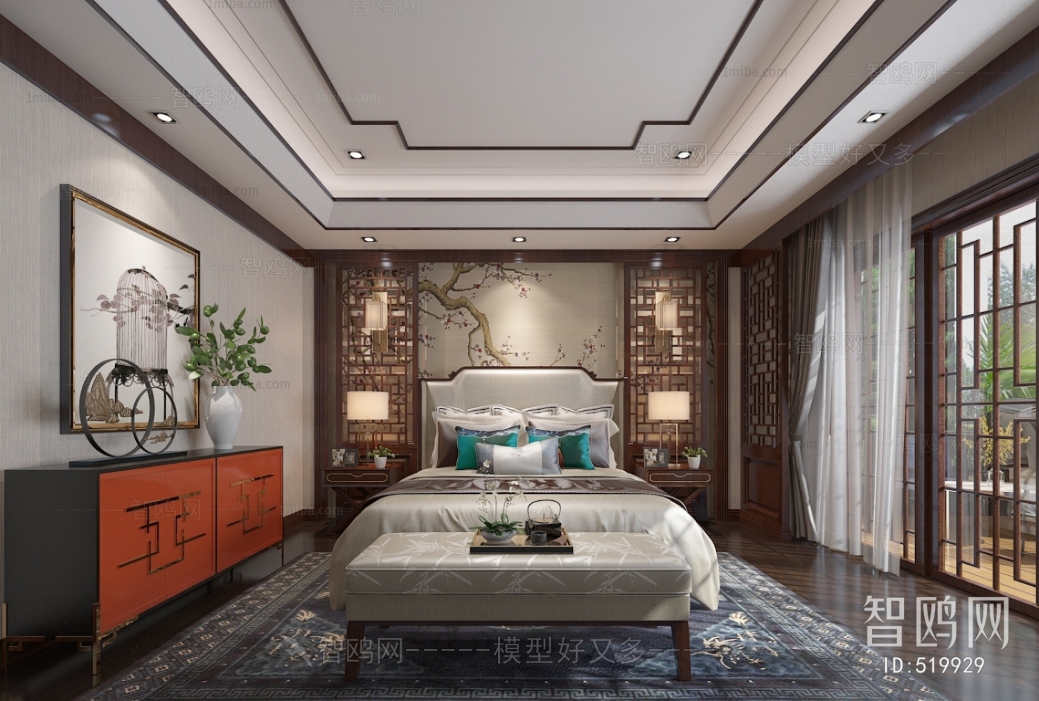 New Chinese Style Bedroom