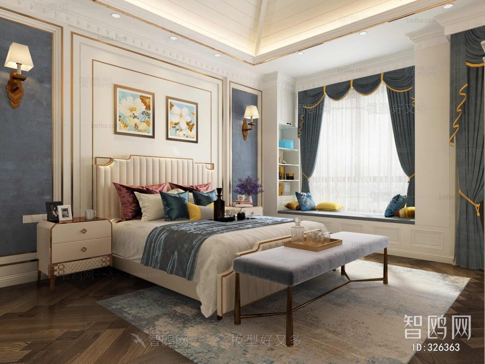 Simple European Style Bedroom