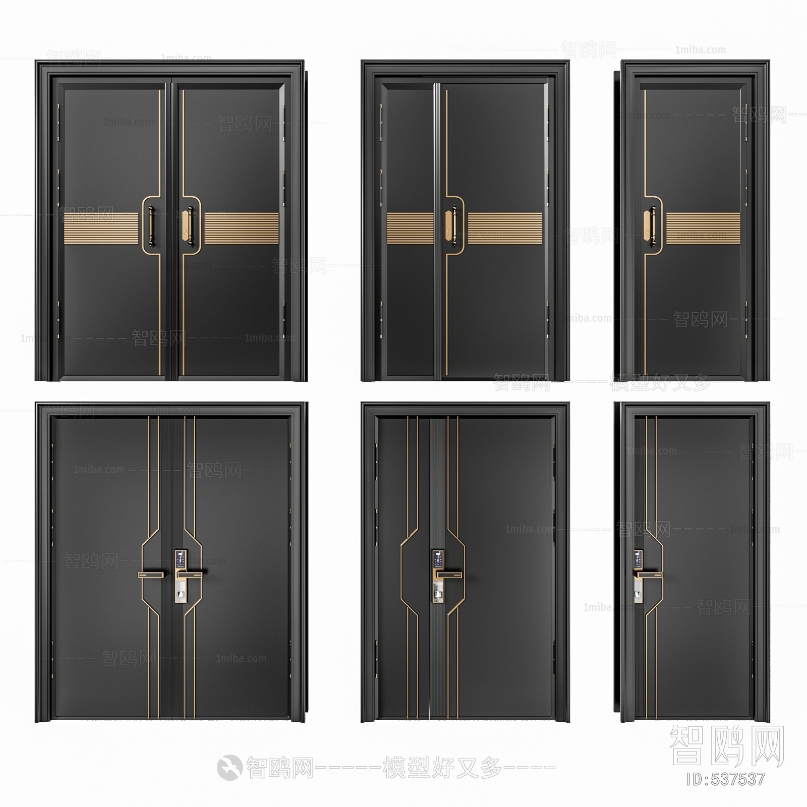 Modern Unequal Double Door