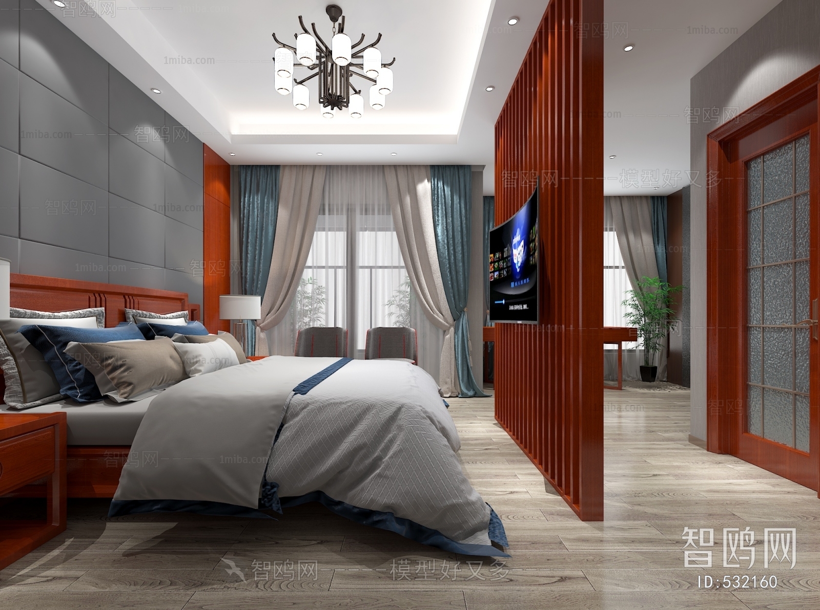 New Chinese Style Bedroom