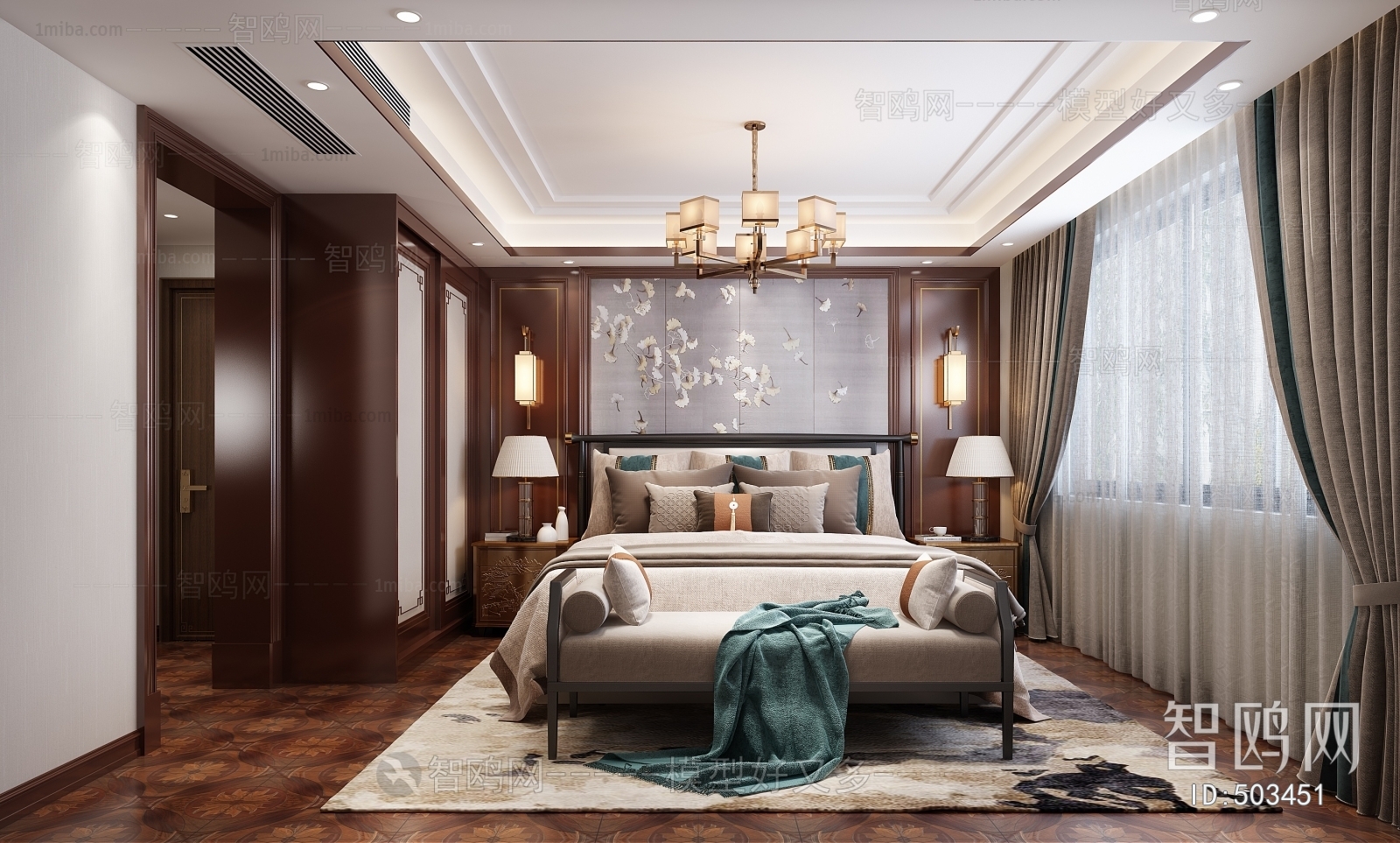 New Chinese Style Bedroom