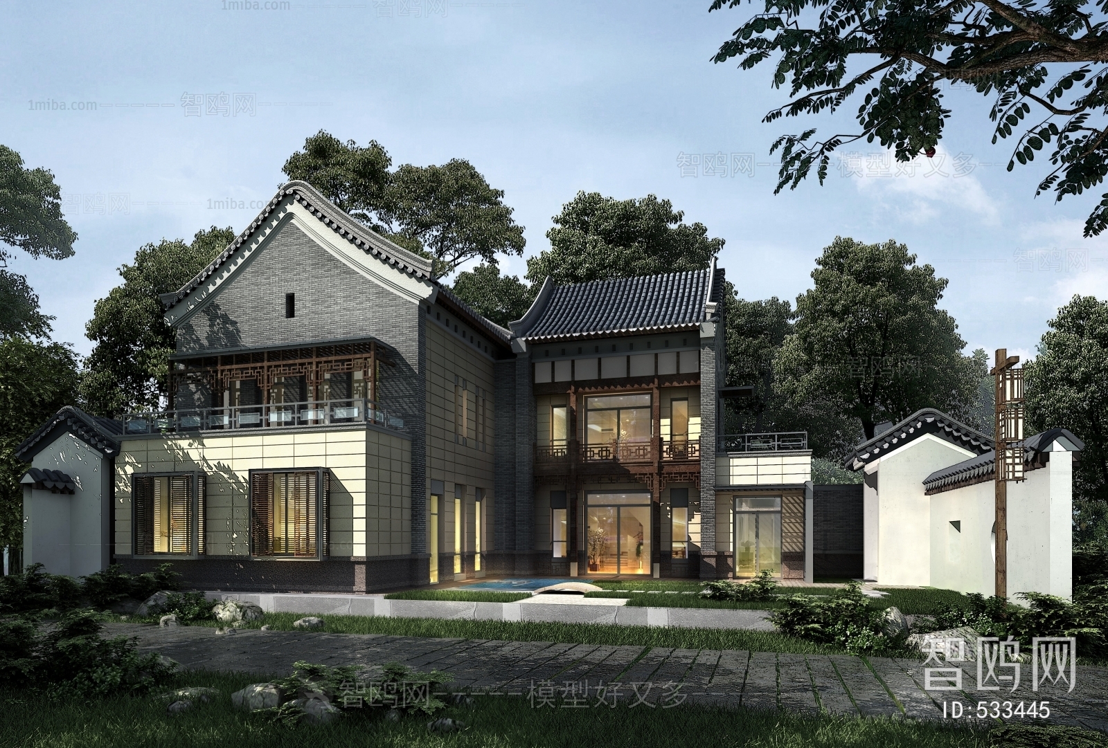 New Chinese Style Villa Appearance