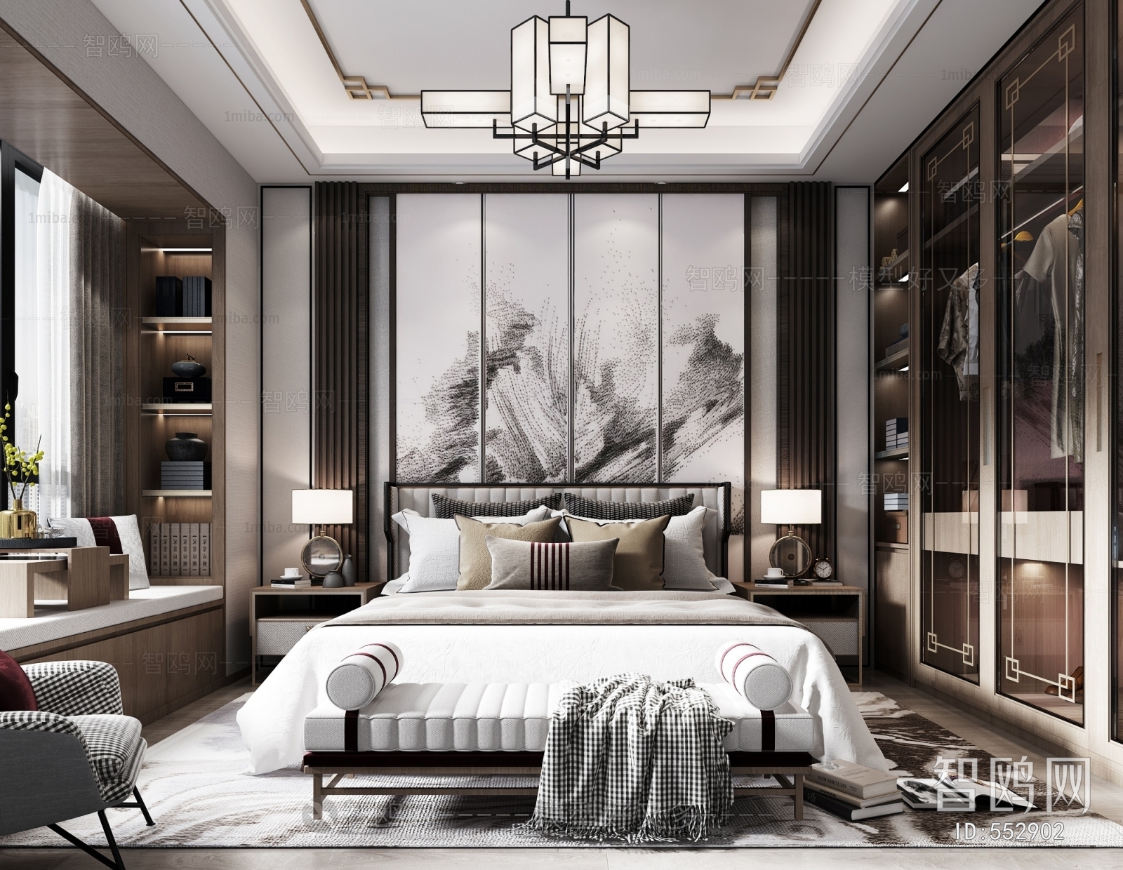 New Chinese Style Bedroom