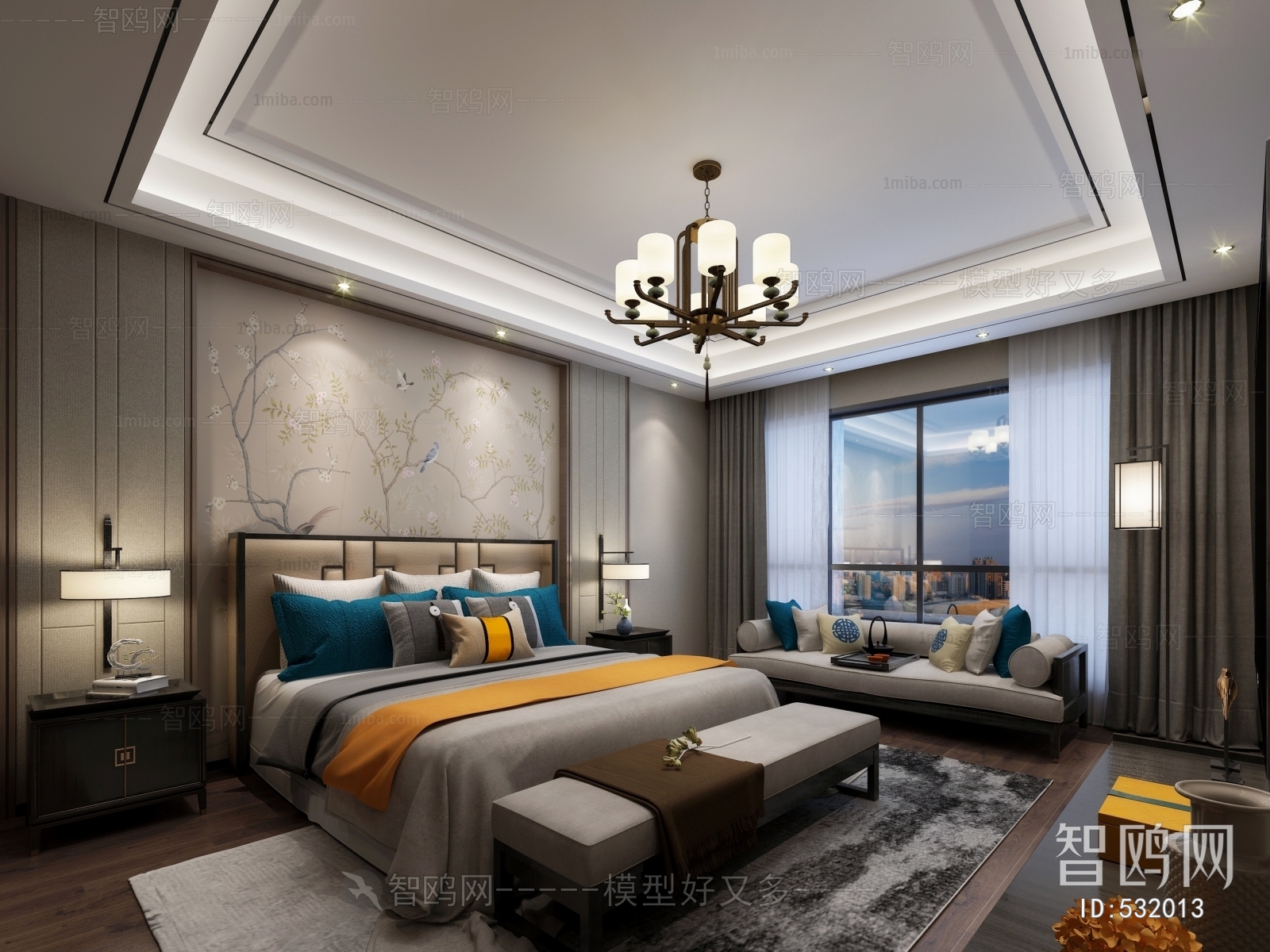 New Chinese Style Bedroom