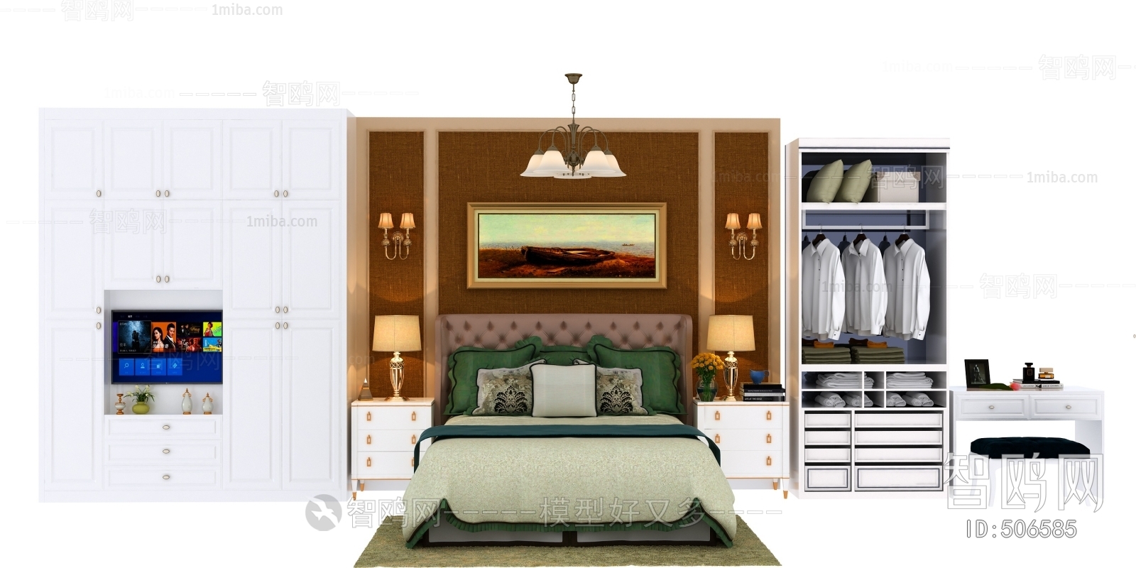 Simple European Style Double Bed