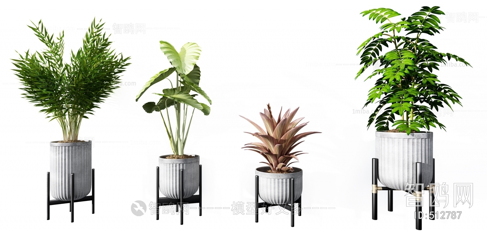 Modern Potted Green Plant