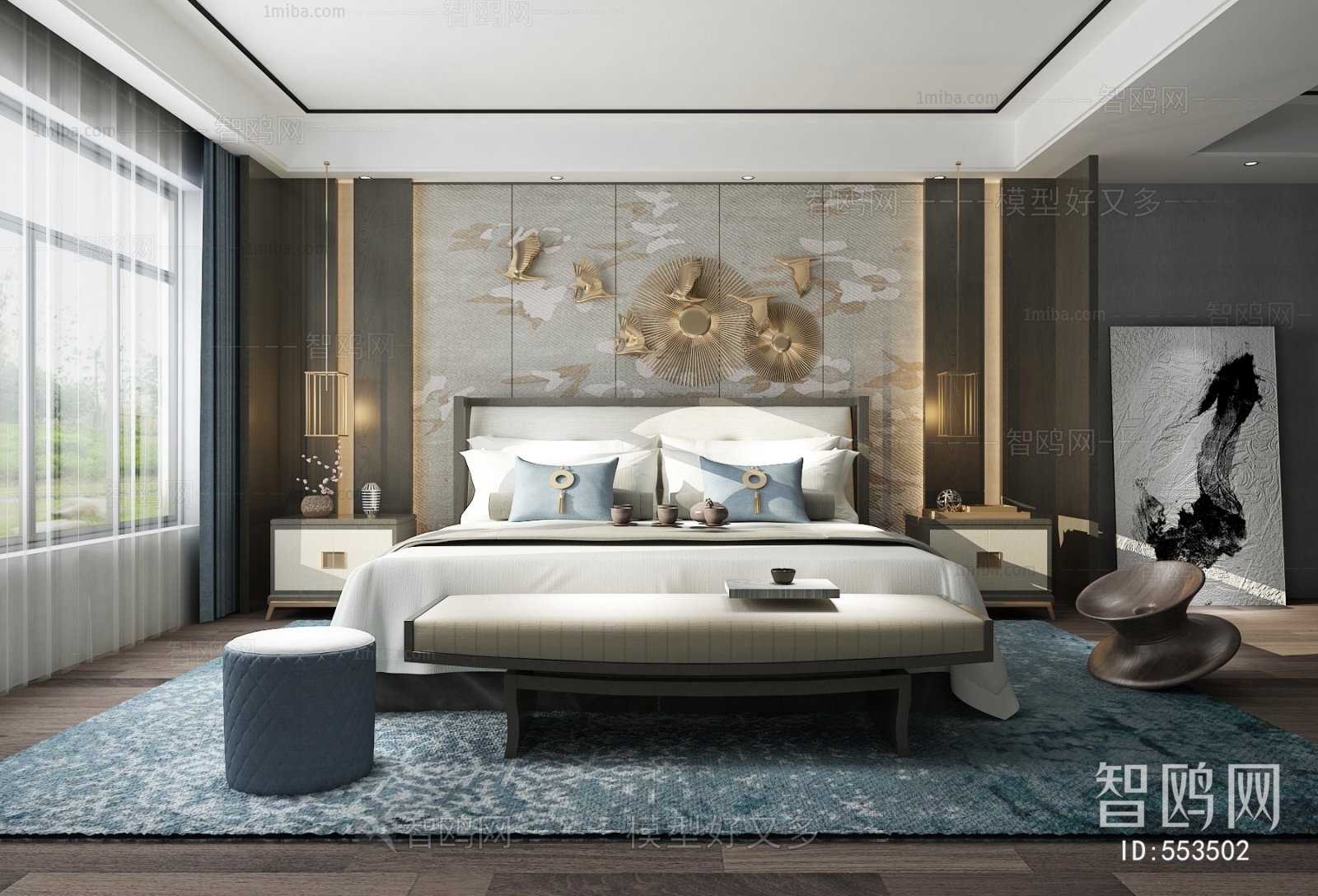 New Chinese Style Bedroom