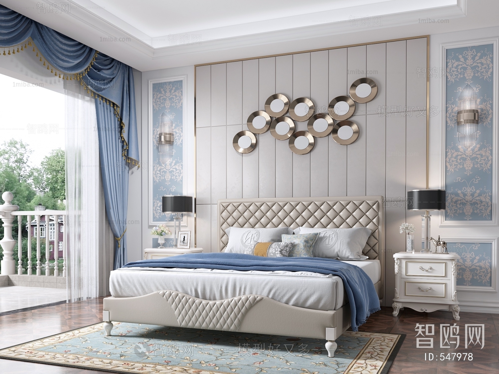 Simple European Style Bedroom