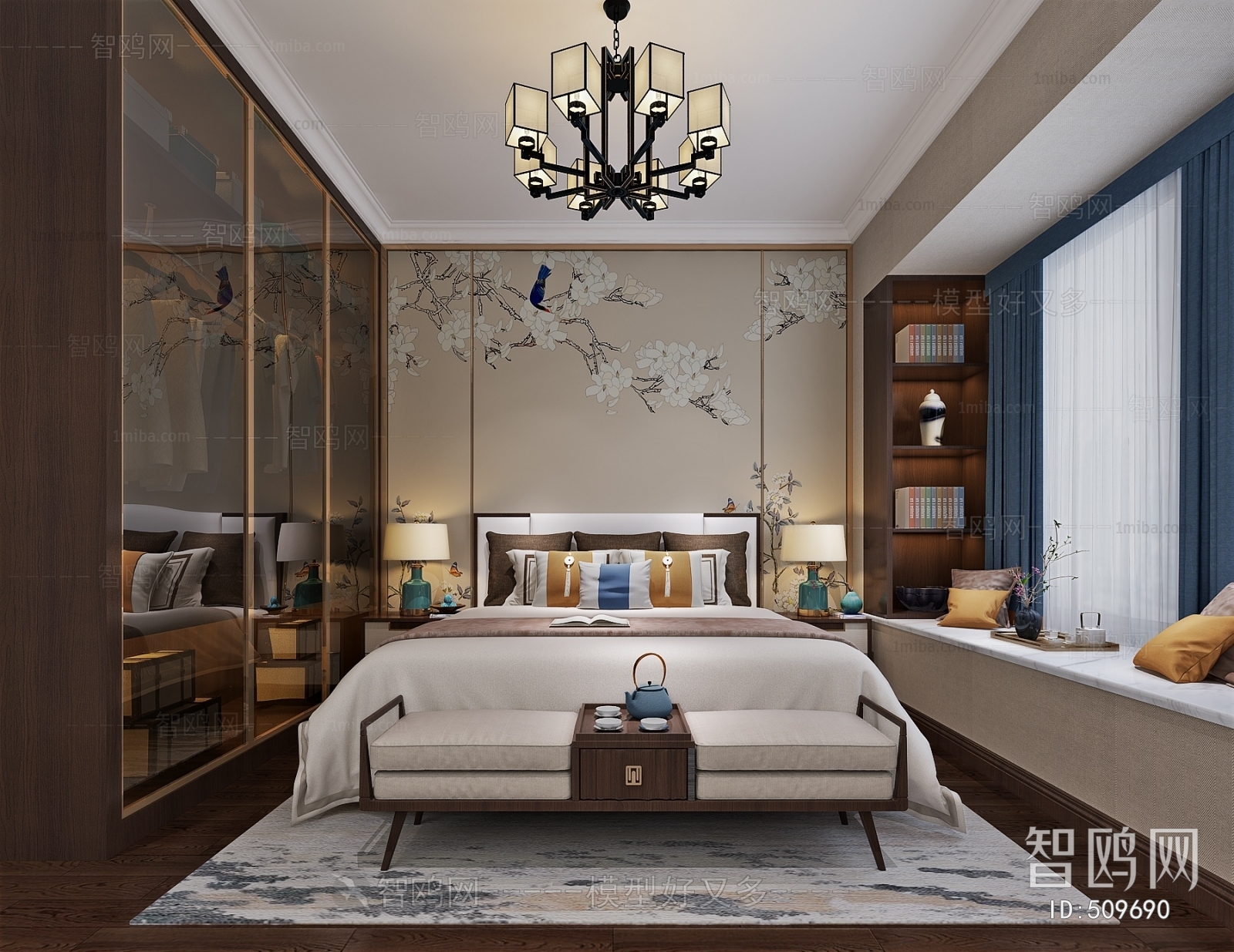 New Chinese Style Bedroom