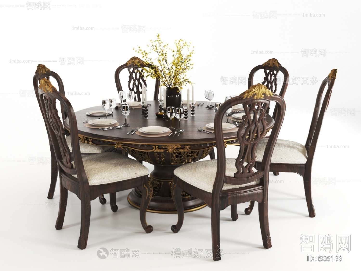 European Style Dining Table And Chairs