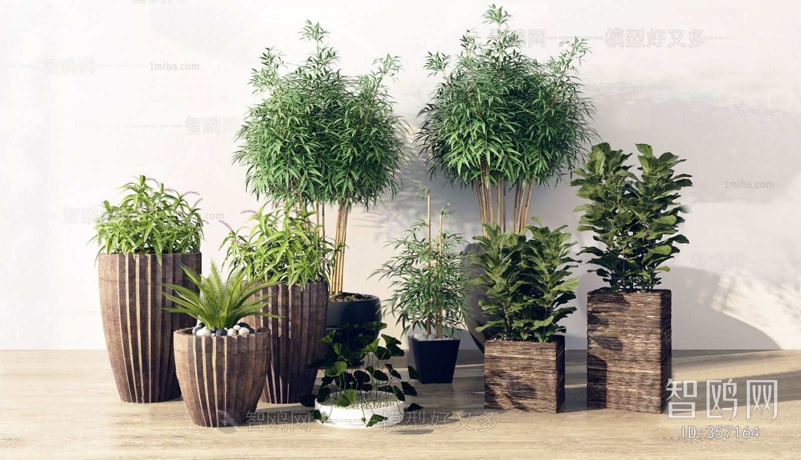 Modern Potted Green Plant