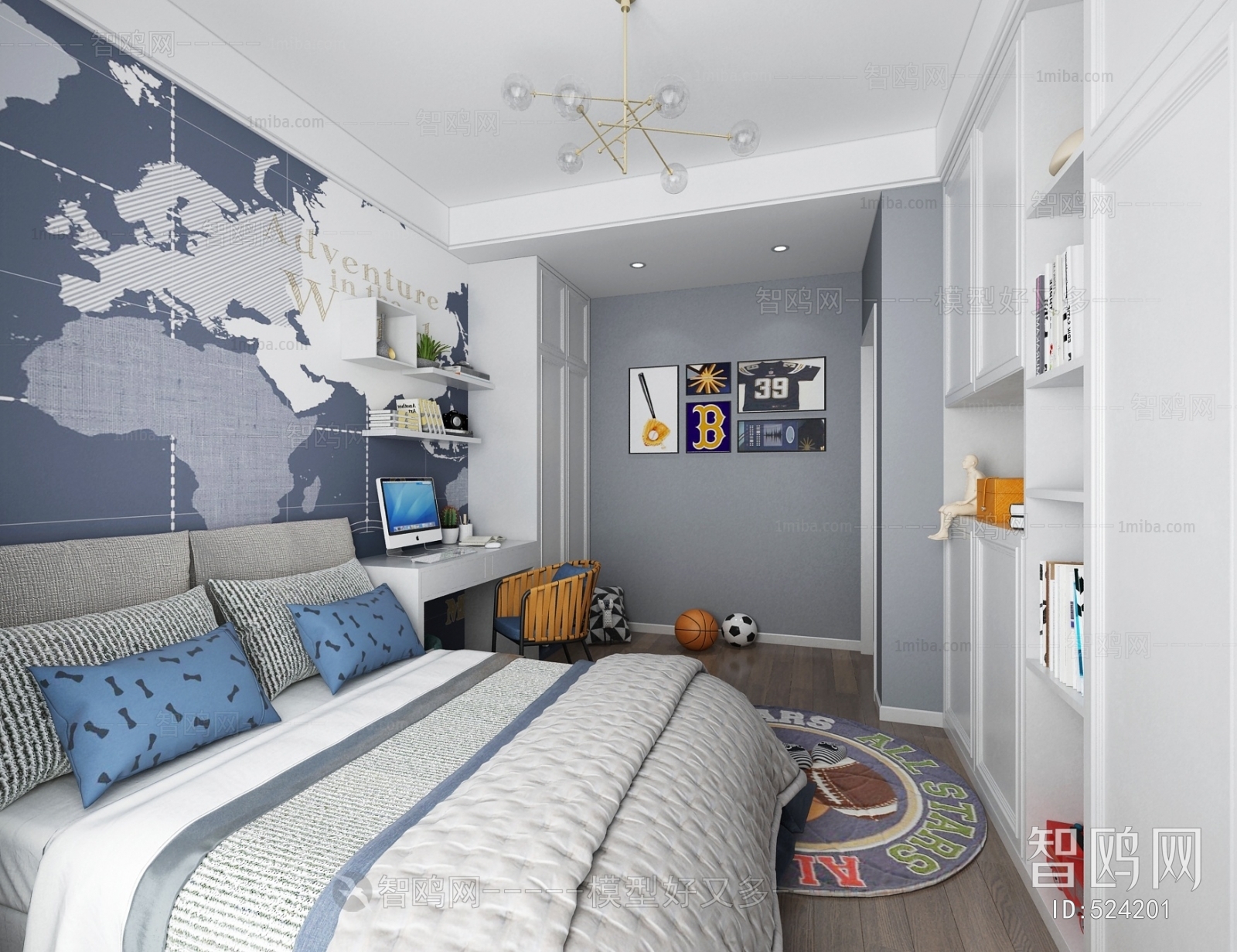 Modern Boy's Room And Son's Room