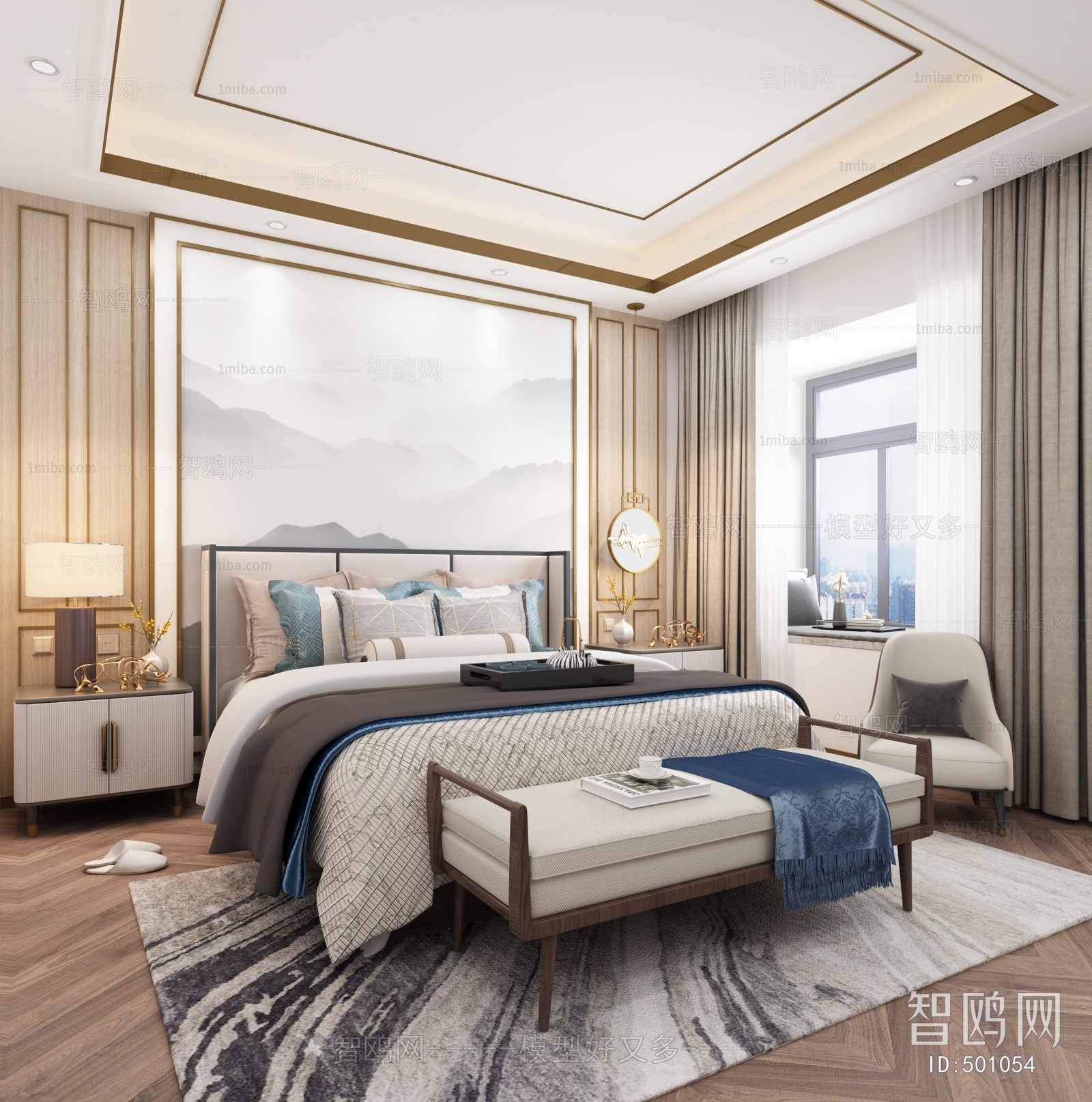 New Chinese Style Bedroom