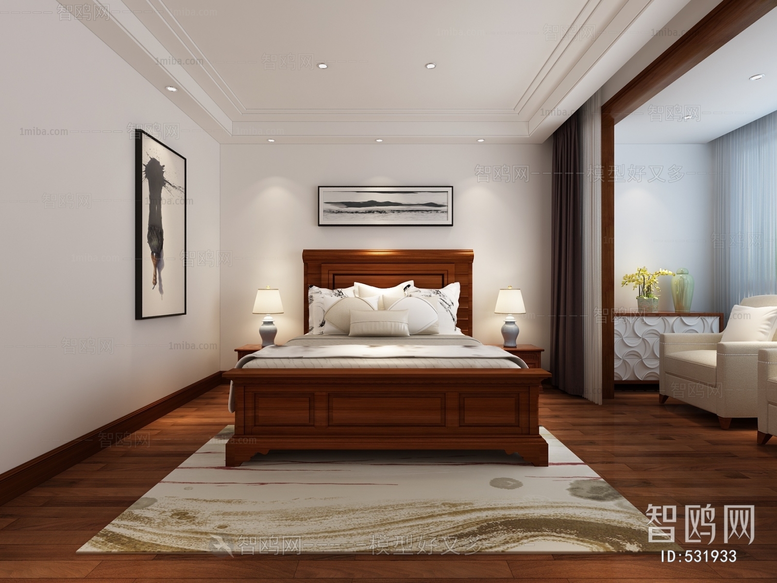 New Chinese Style Bedroom