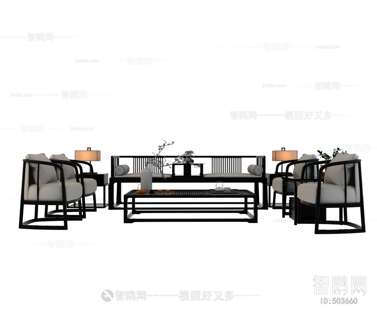 New Chinese Style Sofa Combination