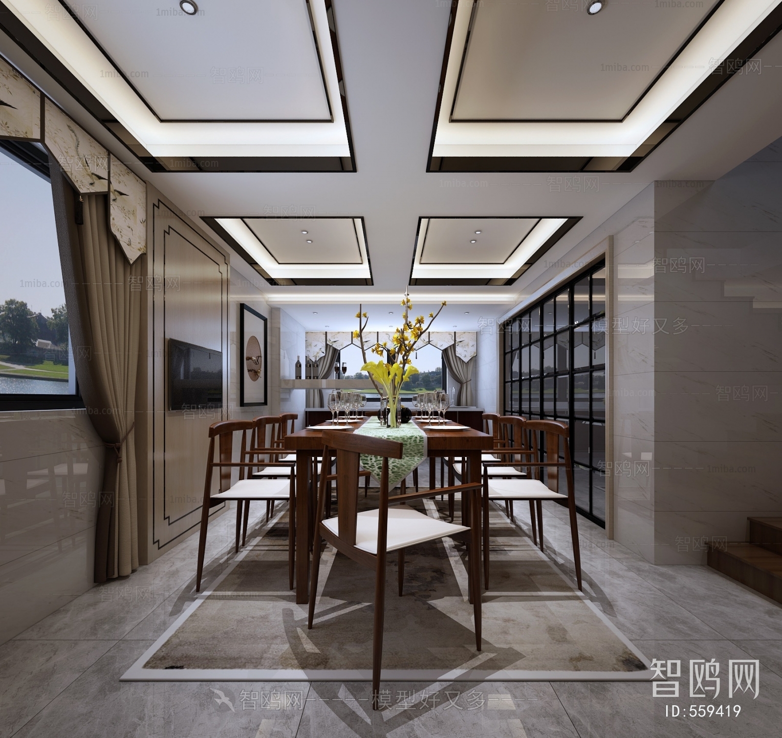 New Chinese Style Dining Room