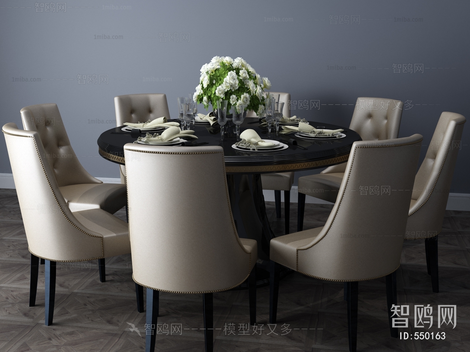 Simple European Style Dining Table And Chairs