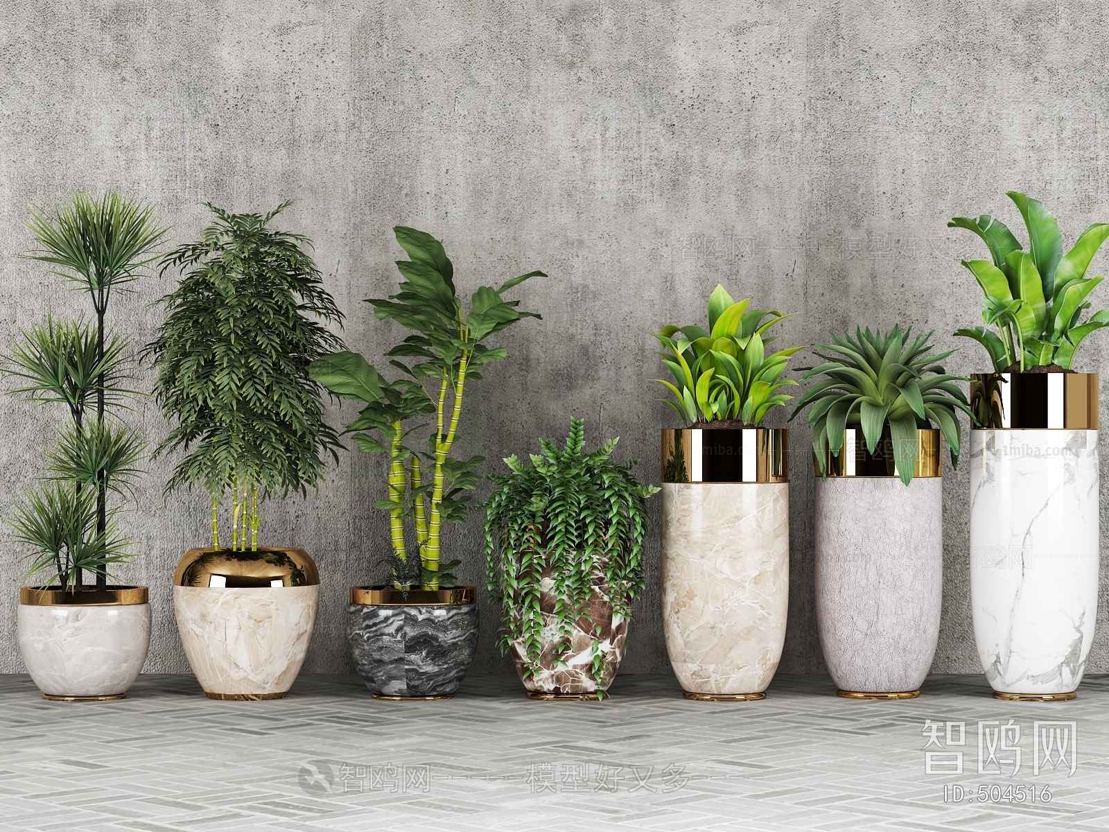 Modern Potted Green Plant